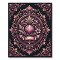 Elegant Blush Shell Baroque Medallion Rug