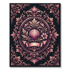Elegant Blush Shell Baroque Medallion Rug