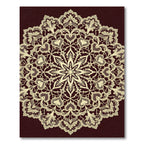 Cream Lace Floral Heart Medallion Rug