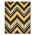 Earthy Ochre Chevron Ikat Geometric Rug