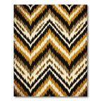 Earthy Ochre Chevron Ikat Geometric Rug