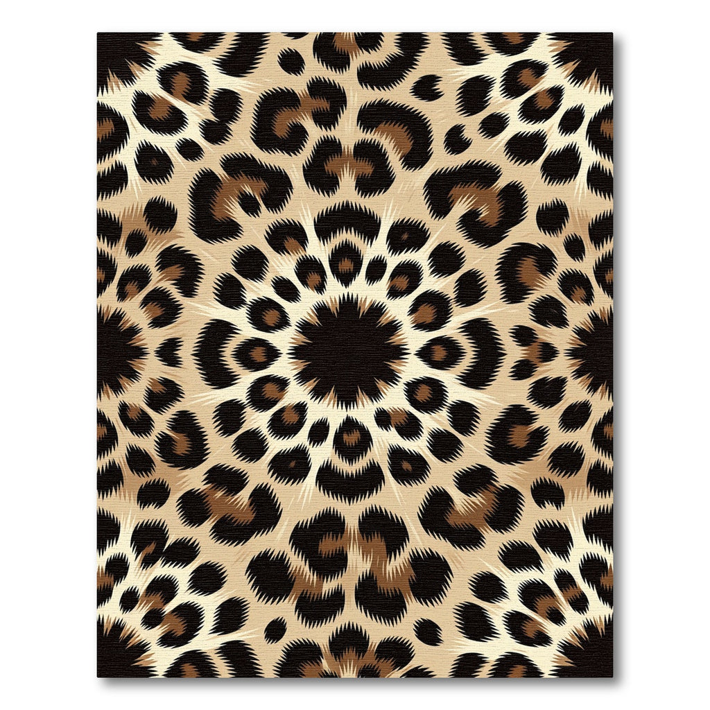 Symmetrical Leopard Spot Circular Medallion Rug