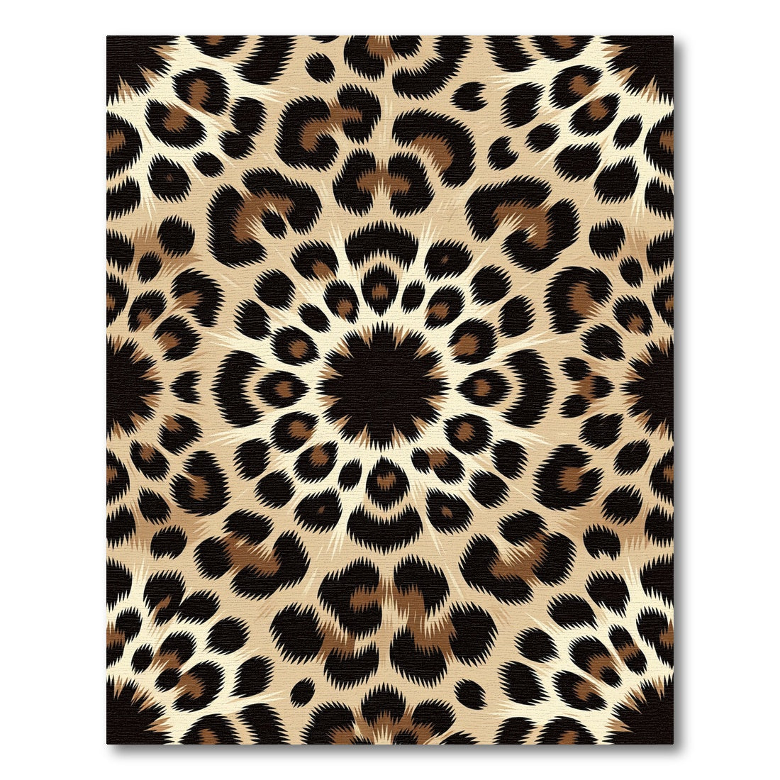 Symmetrical Leopard Spot Circular Medallion Rug