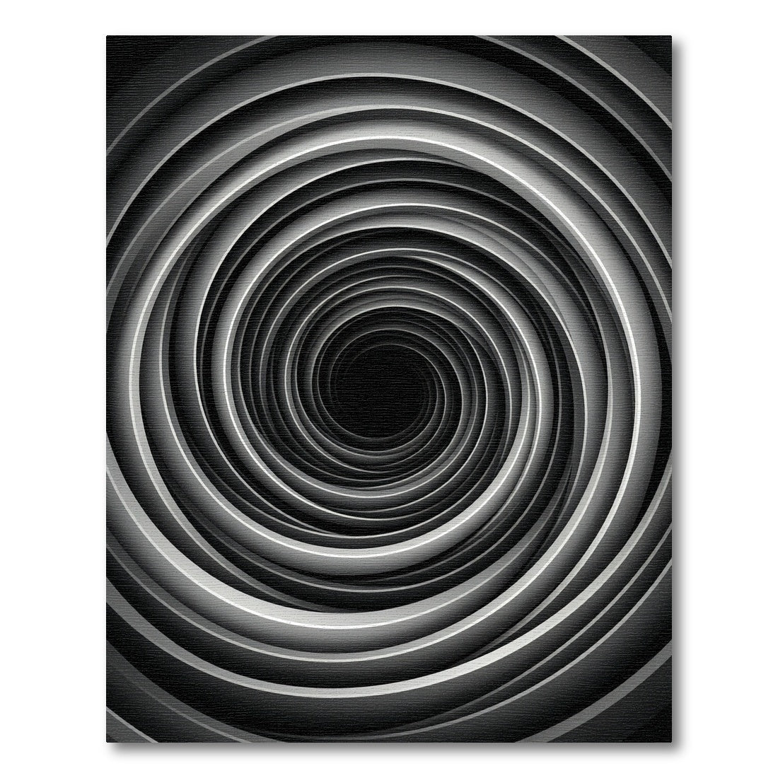Modern Monochrome Infinite Vortex Swirl Rug