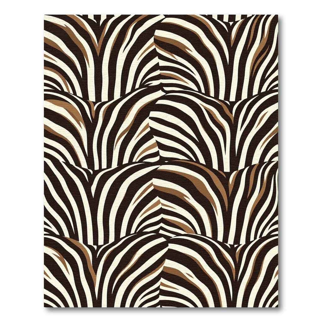 Modern Zebra Striped Earthy Tone Curve Rug