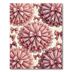 Pink Ruffled Bow Composition Rug