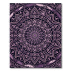 Ornate Deep Purple Floral Mandala Rug