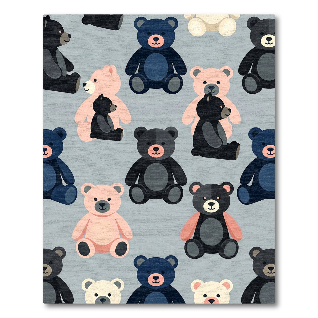 Playful Multi Colored Teddy Bear Accent Rug