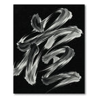 Monochrome Abstract Ink Calligraphy Brushwork Rug