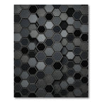 Dark Monochrome Hexagonal Grid Rug