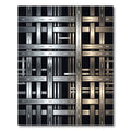 Metallic Silver and Bronze Grid Intersection Rug