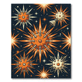 Celestial Orange Spiky Starburst Sphere Rug