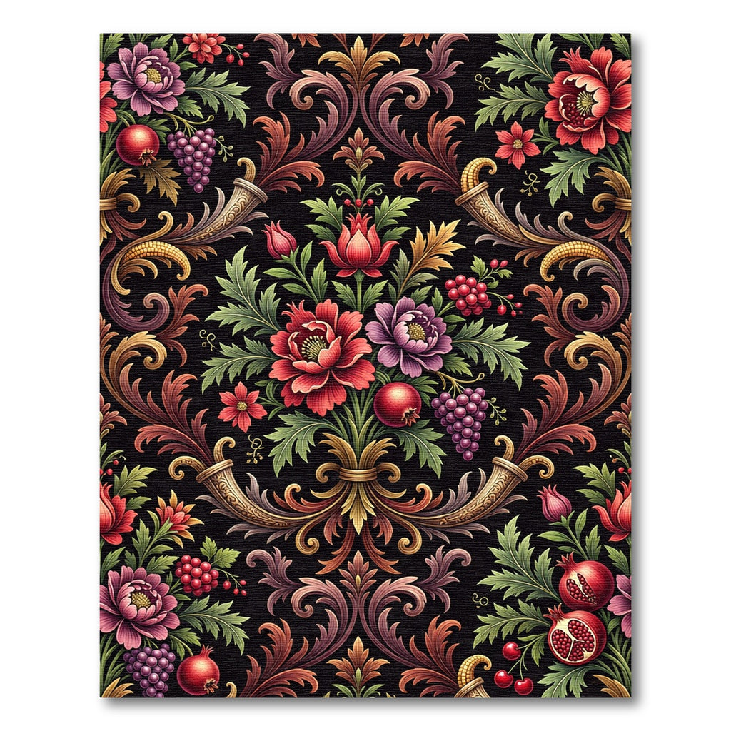 Rich Floral Cornucopia Accents Rug