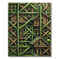 Geometric Forest Cabin Wood Trellis Rug