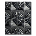 Monochrome Art Deco Fountain Fan Rug