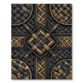 Ornate Braided Gold Dark Knot Rug