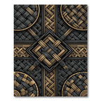Ornate Braided Gold Dark Knot Rug