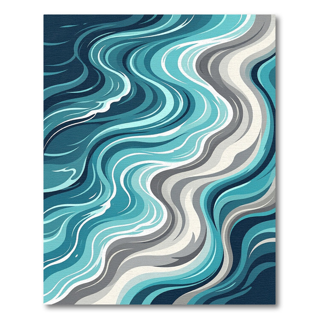 Abstract Teal Blue Ocean Wave Rug