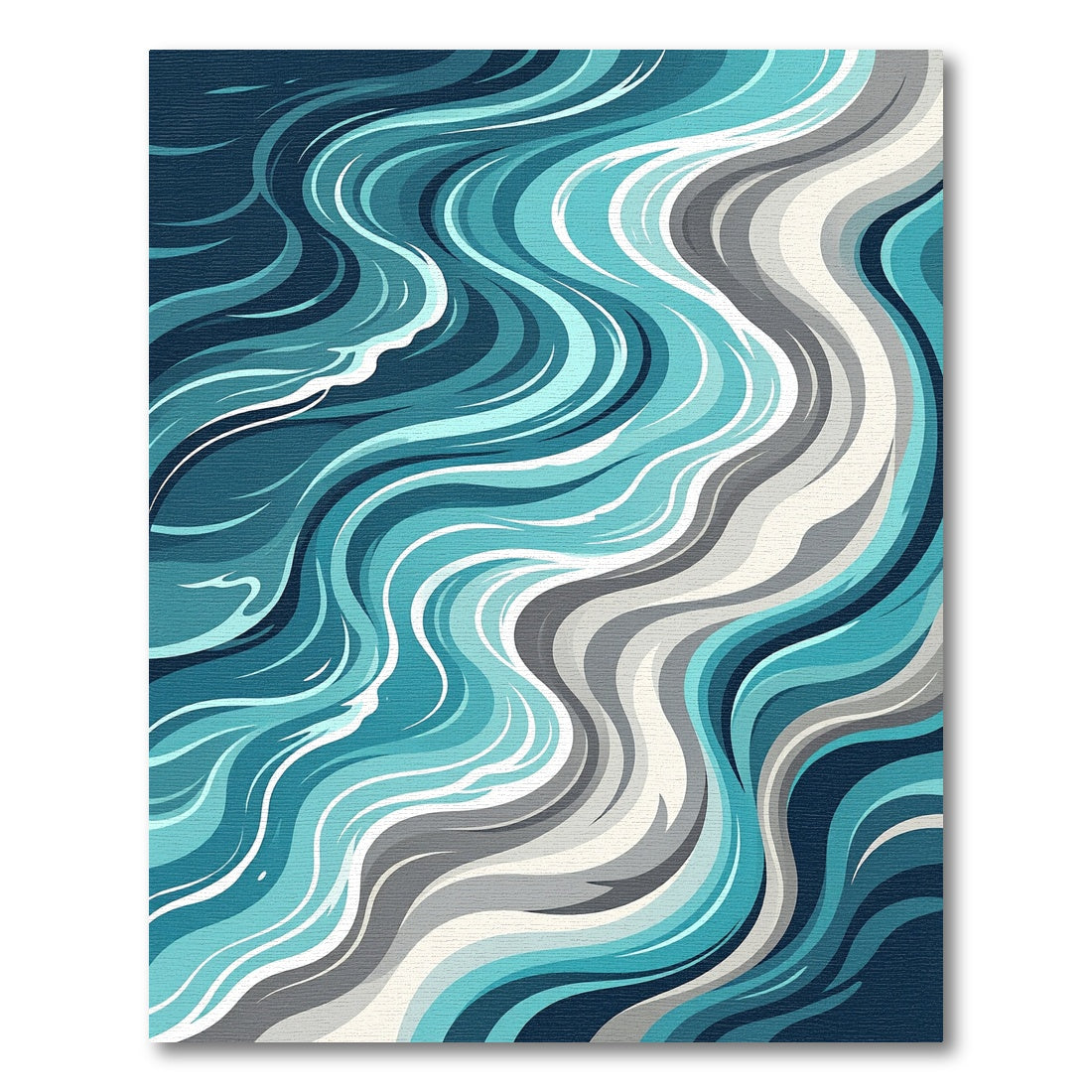 Abstract Teal Blue Ocean Wave Rug