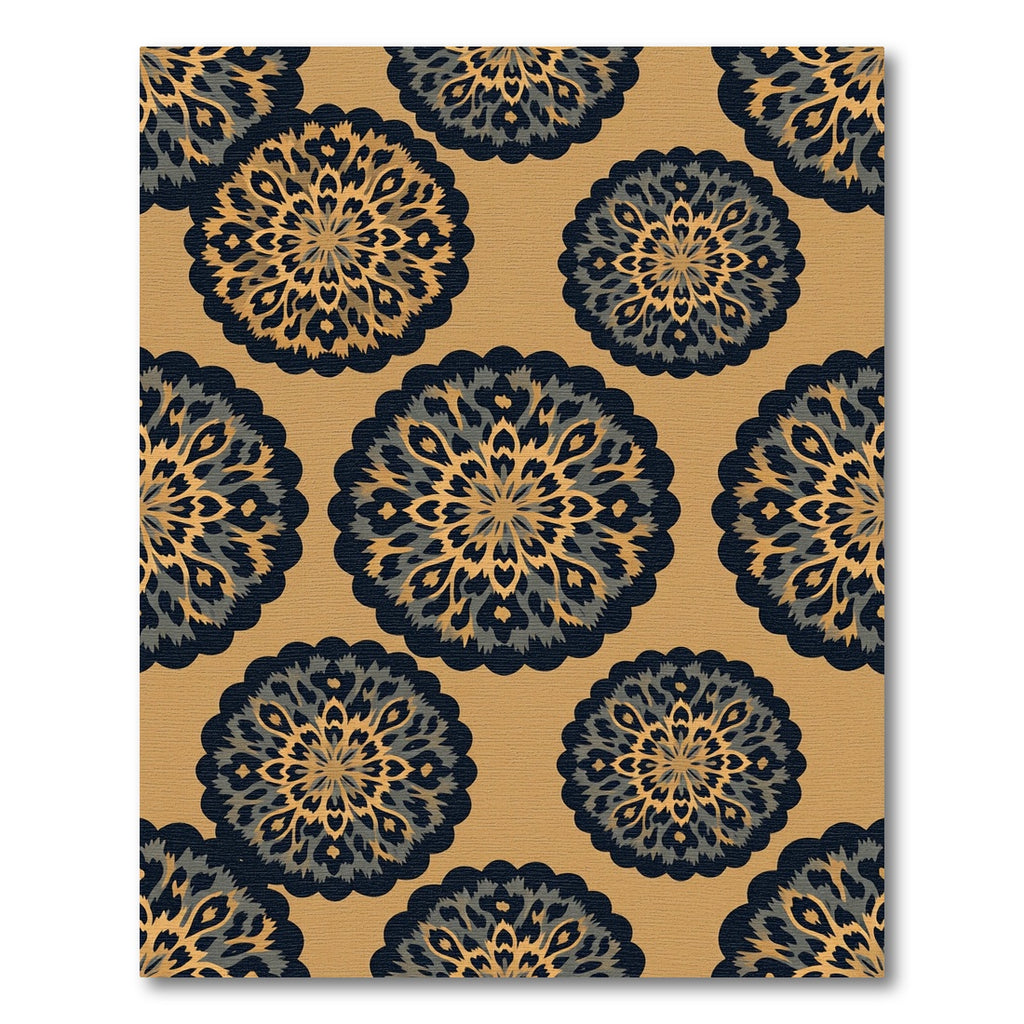 Gilded Indigo Mandala Medallion Rug