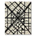 Modern Monochrome Abstract Urban Grid Rug