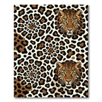 Leopard Face Spots Animal Skin Rug