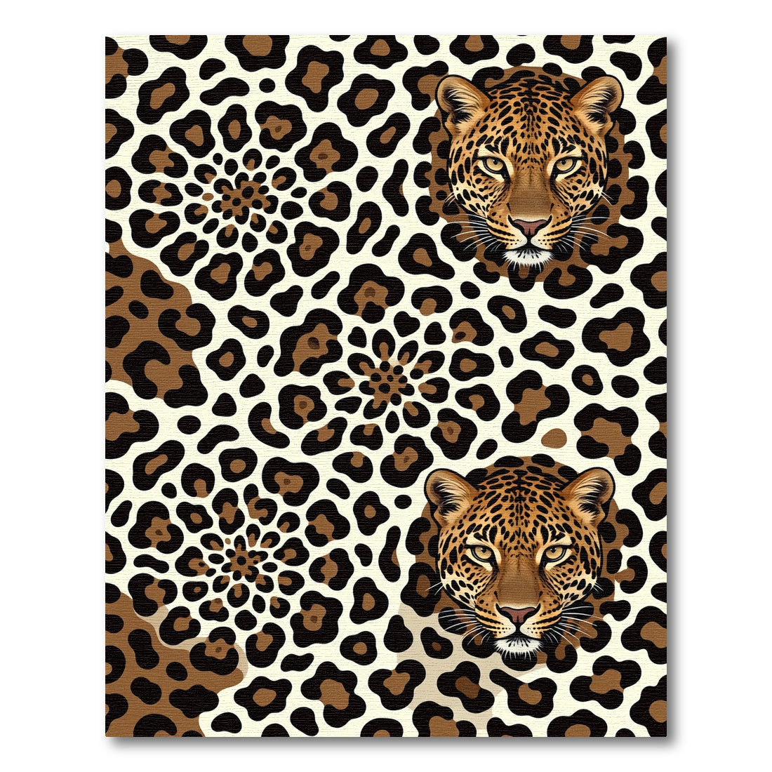 Leopard Face Spots Animal Skin Rug