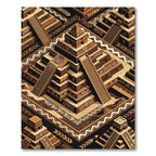 Geometric Tribal Steps Terracotta Rug