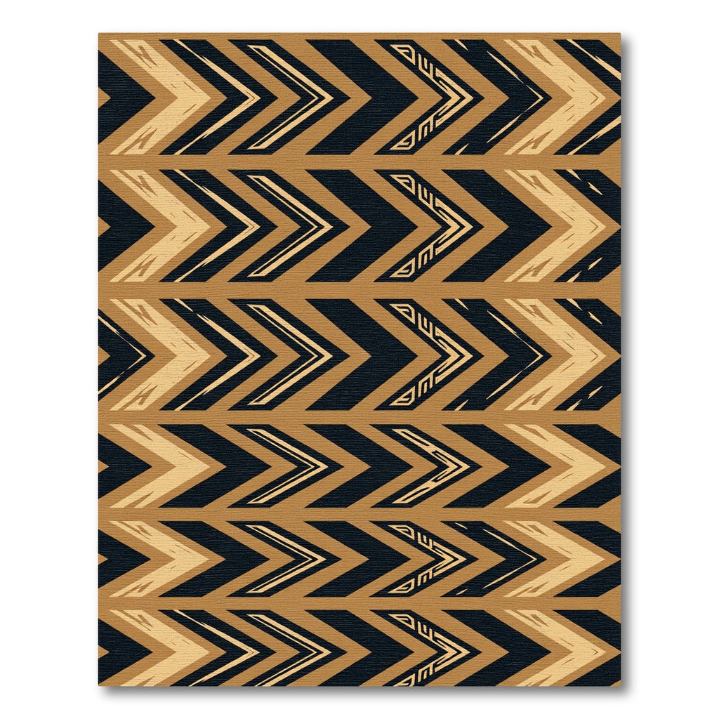 Bold Black Gold Chevron Arrows Rug