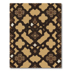 Elegant Bronze Quatrefoil Interlocking Geometric Rug