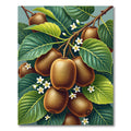 Lush Botanical Kiwi Fruit Foliage Rug