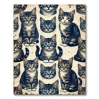 Cute Tabby Kitten Repeat Cream Rug