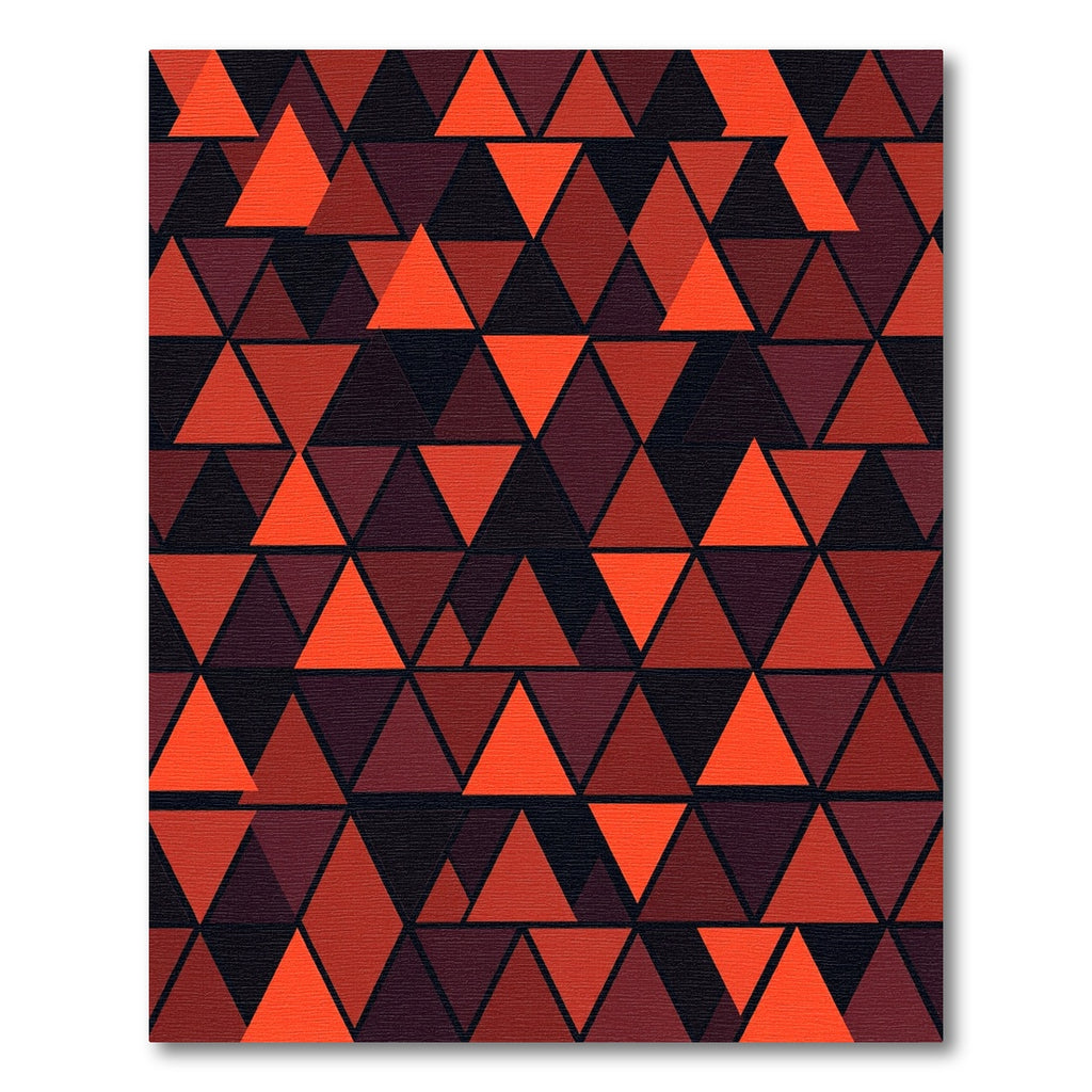 Crimson Red Triangles Geometric Composition Rug