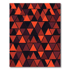 Crimson Red Triangles Geometric Composition Rug