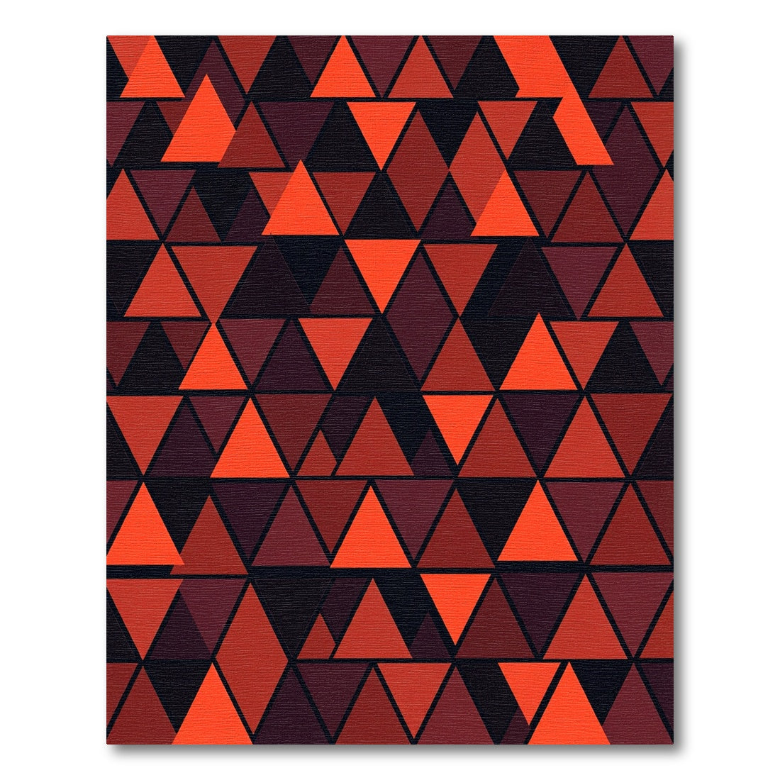 Crimson Red Triangles Geometric Composition Rug
