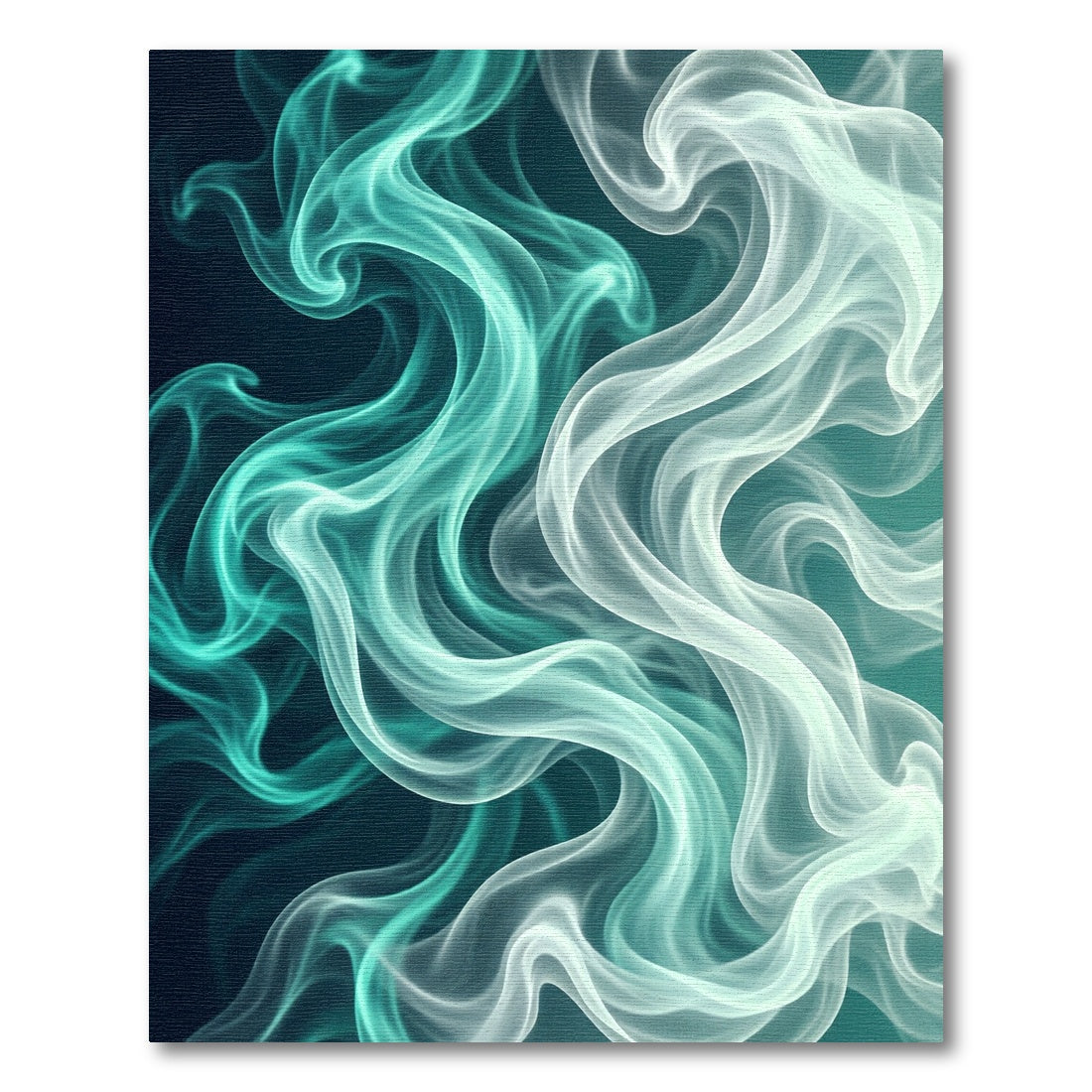 Teal White Ethereal Swirls Aura Rug