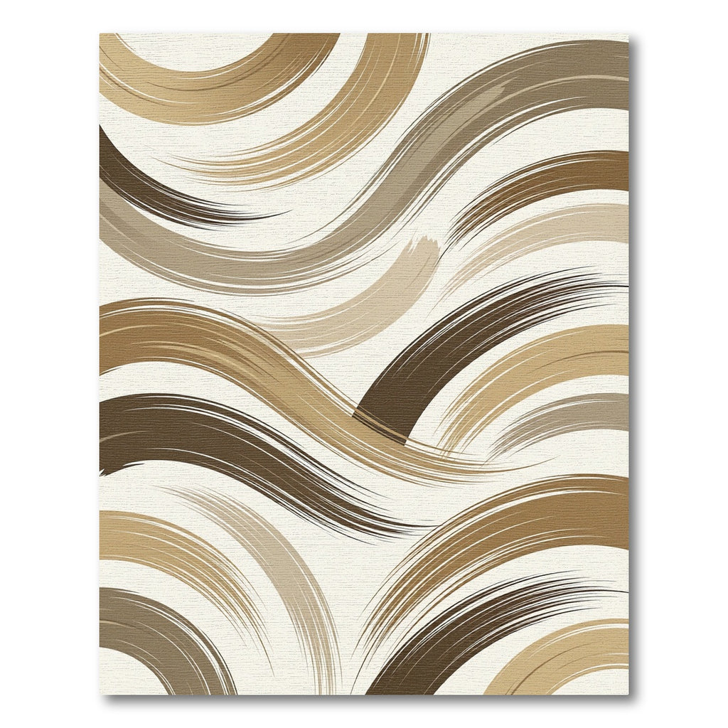 Contemporary Earth Tone Abstract Swirl Rug