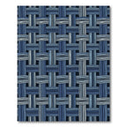Blue Woven Grid Texture Rug