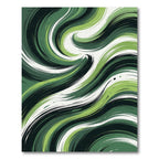 Whimsical Green Swirl Abstract Rug
