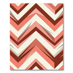 Coral Crimson Chevron Layers Rug