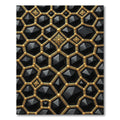 Gilded Black Hexagonal Geometric Jewel Rug