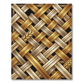 Golden Wheat Interwoven Braided Texture Rug