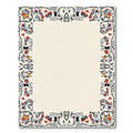 Red Blue Abstract Flourish Border Rug