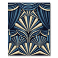 Art Deco Blue Gold Fan Rug
