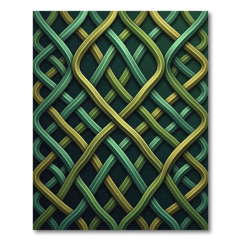 Interlocking Sage and Olive Woven Texture Rug