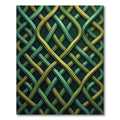 Interlocking Sage and Olive Woven Texture Rug