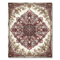 Dusty Rose Ornate Floral Medallion Rug