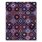Crimson Teal Starburst Medallion Quilt Rug