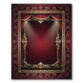 Regal Crimson Gold Ornate Baroque Frame Rug