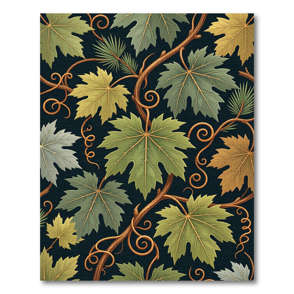 Green Grapevine With Brown Swirls Rug